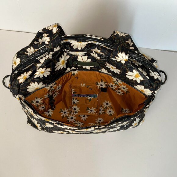 Lug Pontoon 2 Overnight Bag Autumn Daisies - Black with Daisy Print - Picture 11 of 14